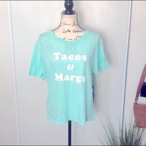 NWOT Wildfox Light Green Tacos and Margs T-shirt. Size XS